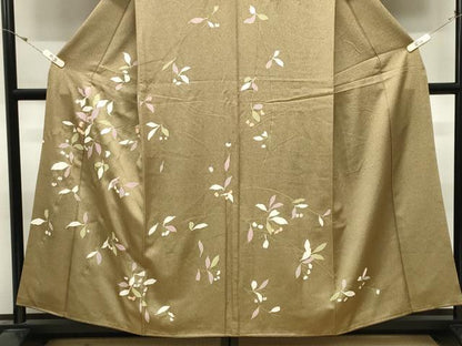 平和屋着物●訪問着　枝花文　金彩　正絹　逸品　CABK2505gh