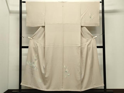 平和屋着物●訪問着　友禅　作家物　流水草花文　正絹　逸品　CABK2506gh