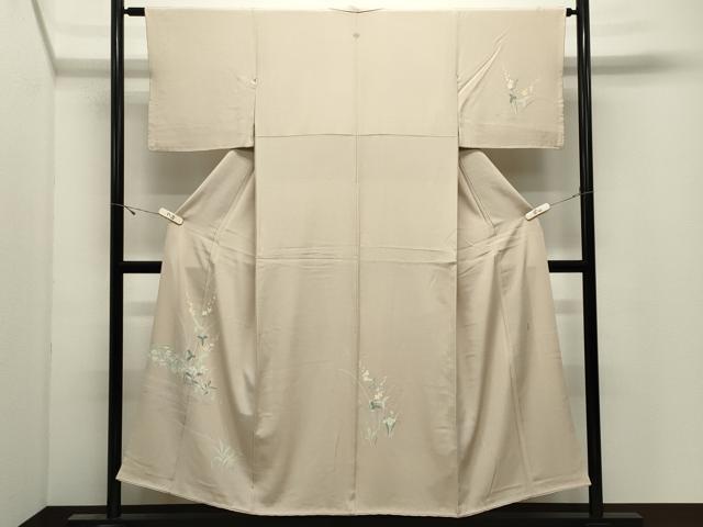 平和屋着物●訪問着　友禅　作家物　流水草花文　正絹　逸品　CABK2506gh