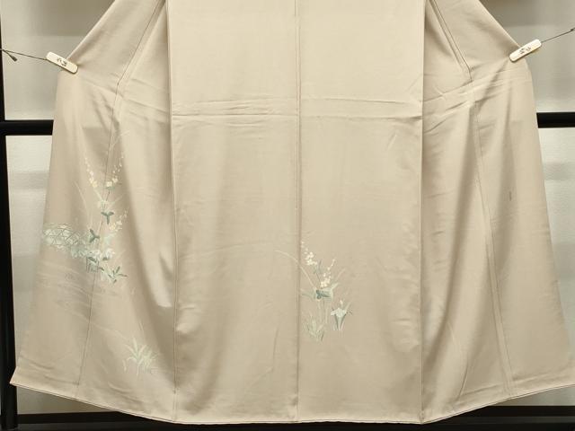 平和屋着物●訪問着　友禅　作家物　流水草花文　正絹　逸品　CABK2506gh