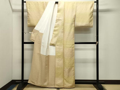 平和屋着物●上質なお召　鳳凰花唐草文　暈し染め　正絹　逸品　未使用　CABK2509gh