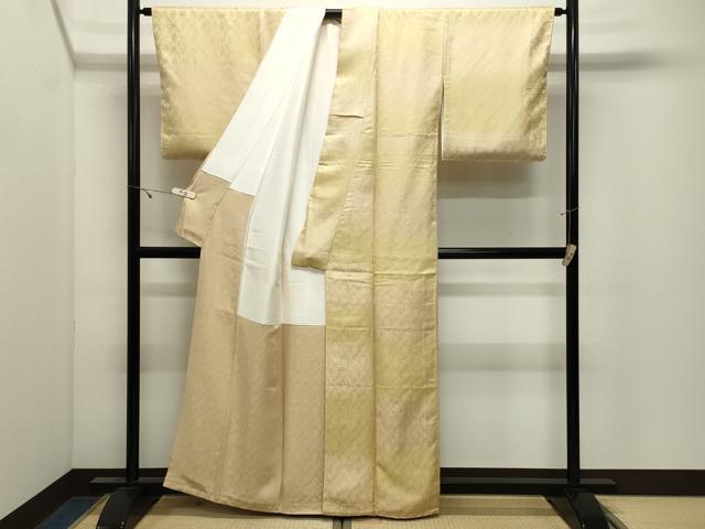 平和屋着物●上質なお召　鳳凰花唐草文　暈し染め　正絹　逸品　未使用　CABK2509gh