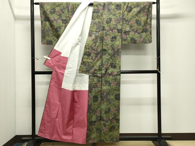 平和屋着物●本場大島紬　7マルキ　草花文　正絹　逸品　未使用　CABK2510gh