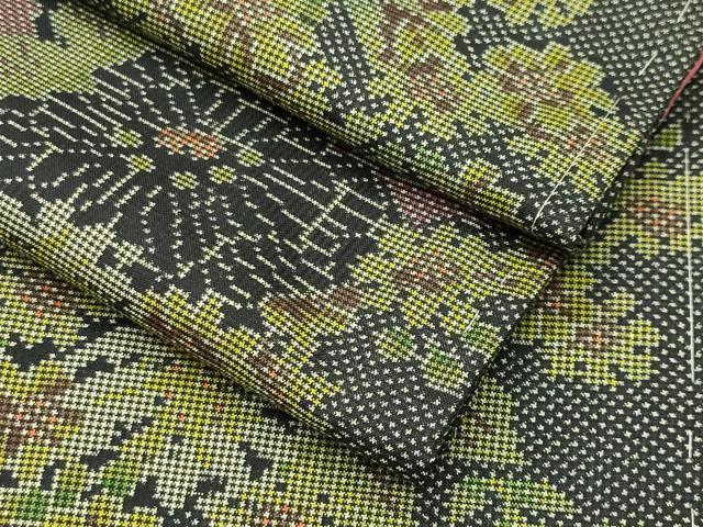 平和屋着物●本場大島紬　7マルキ　草花文　正絹　逸品　未使用　CABK2510gh