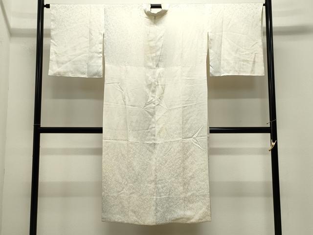 平和屋着物●長襦袢　無双仕立て　作家物　花唐草地紋　練色　暈し染め　正絹　逸品　CABK2513gh