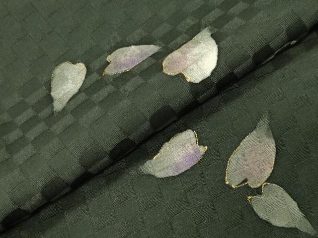 平和屋着物●六代目　富士屋甚兵衛　訪問着　舞桜文　金彩　健勝苑扱い　正絹　逸品　CABK2516gh