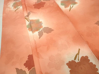 平和屋着物●上質な小紋　地紋起こし　更紗花唐草文　暈し染め　正絹　逸品　CABK2518gh