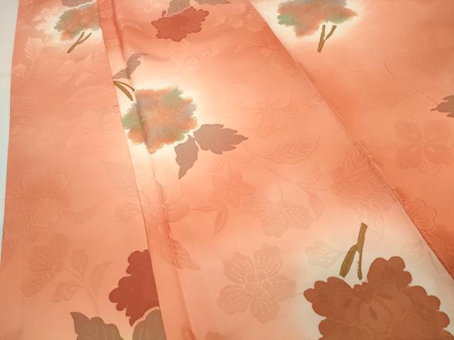 平和屋着物●上質な小紋　地紋起こし　更紗花唐草文　暈し染め　正絹　逸品　CABK2518gh