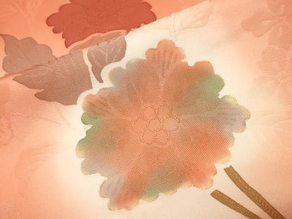 平和屋着物●上質な小紋　地紋起こし　更紗花唐草文　暈し染め　正絹　逸品　CABK2518gh