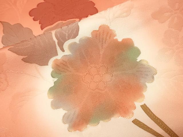 平和屋着物●上質な小紋　地紋起こし　更紗花唐草文　暈し染め　正絹　逸品　CABK2518gh