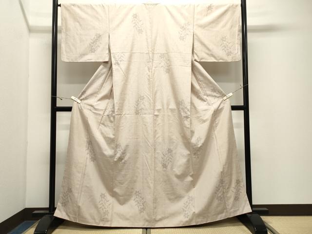 平和屋着物●結城紬　100亀甲　草花文　正絹　逸品　CABK2519gh