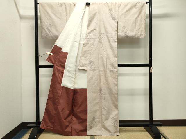 平和屋着物●結城紬　100亀甲　草花文　正絹　逸品　CABK2519gh