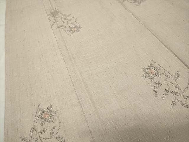 平和屋着物●結城紬　100亀甲　草花文　正絹　逸品　CABK2519gh