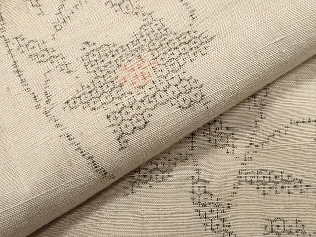 平和屋着物●結城紬　100亀甲　草花文　正絹　逸品　CABK2519gh