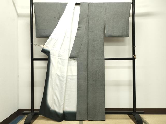 平和屋着物●伝統工芸士　石塚健吉　江戸小紋　鮫小紋柄　黒地　正絹　逸品　CABK2522gh