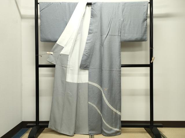 平和屋着物●訪問着　作家物　刺繍　幾何学文様　暈し染め　金彩　正絹　逸品　CABK2524gh