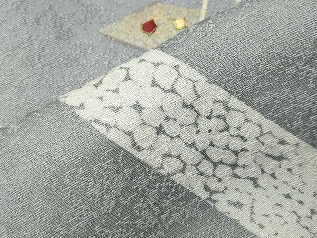 平和屋着物●訪問着　作家物　刺繍　幾何学文様　暈し染め　金彩　正絹　逸品　CABK2524gh