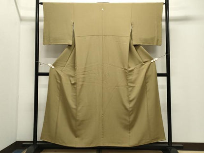 平和屋着物●上質な色無地　桑染色　正絹　逸品　CABK2527gh