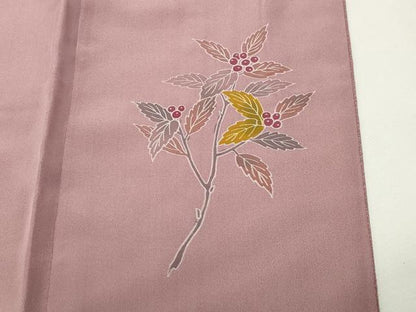 平和屋着物●京加賀友禅　百貫達雄　色無地　退紅色　正絹　逸品　CABK2533gh