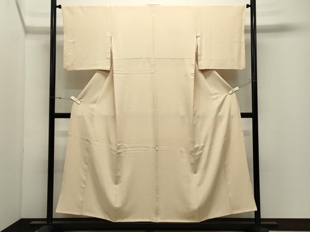 平和屋着物▼上質な色無地　練色　正絹　逸品　CABK2540gh