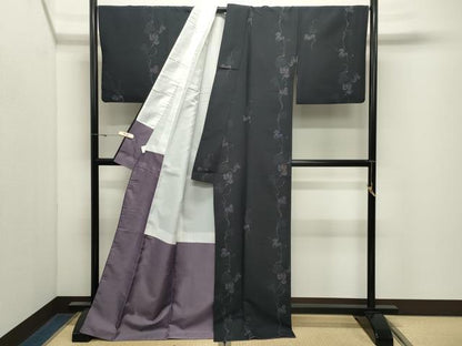 平和屋着物●小紋　蔦の葉文　ロング丈　洗える着物　CABK2541gh