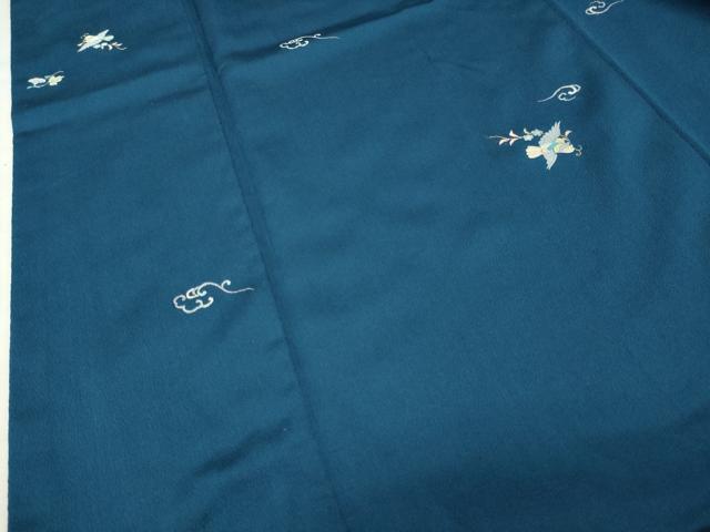 平和屋着物●上質な小紋　総刺繍　花喰い鳥　正絹　逸品　CABK2543gh