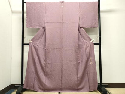 平和屋着物●上質な色無地　南天源　梅鼠色　正絹　逸品　CABK2545gh