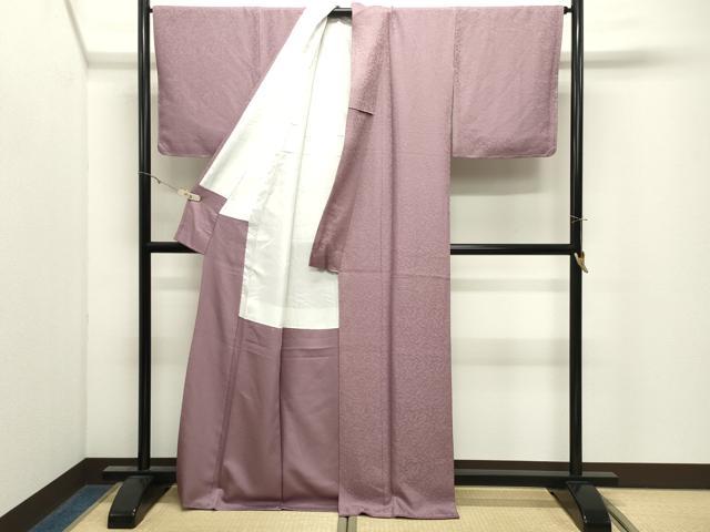 平和屋着物●上質な色無地　南天源　梅鼠色　正絹　逸品　CABK2545gh