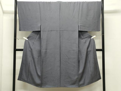 平和屋着物●男性　色無地　抽象地紋　褐色　正絹　逸品　CABK2546gh