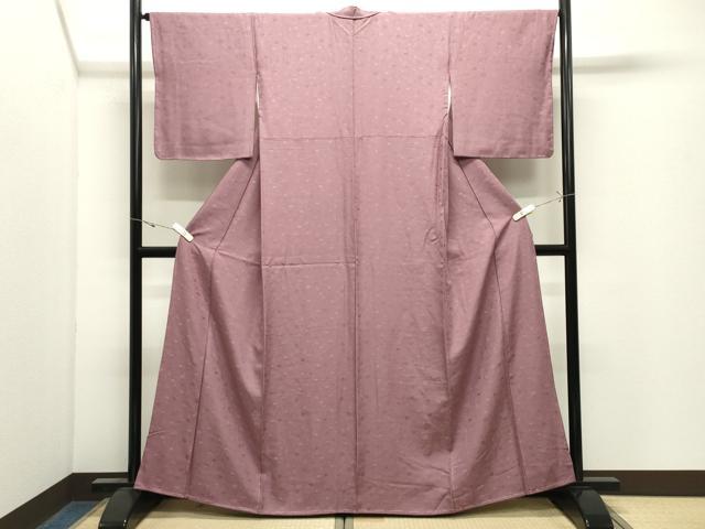 平和屋着物●上質な色無地　草花地紋　鴇浅葱色　正絹　逸品　未使用　CABK2554gh