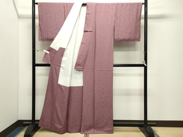 平和屋着物●上質な色無地　草花地紋　鴇浅葱色　正絹　逸品　未使用　CABK2554gh