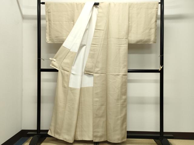平和屋着物●上質な色無地　蒸栗色　銀通し地　正絹　逸品　CABK2555gh