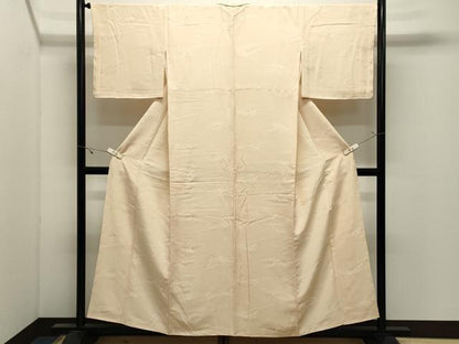 平和屋着物●上質な色無地　立波地紋　浅黄色　正絹　逸品　未使用　CABK2556gh