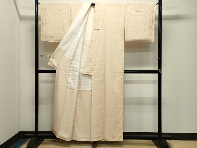 平和屋着物●上質な色無地　立波地紋　浅黄色　正絹　逸品　未使用　CABK2556gh