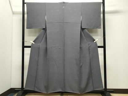 平和屋着物●上質な色無地　草花地紋　藤煤竹色　工芸染織小いけ扱い　正絹　逸品　CABK2558gh