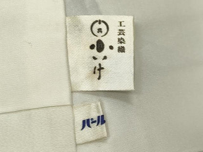 平和屋着物●上質な色無地　草花地紋　藤煤竹色　工芸染織小いけ扱い　正絹　逸品　CABK2558gh