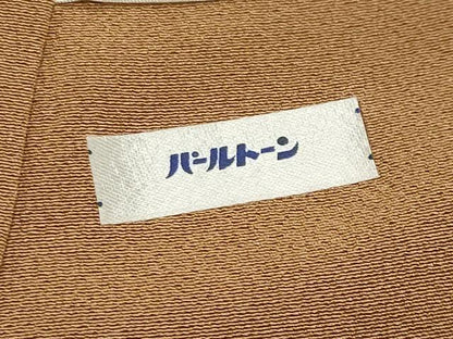 平和屋着物●上質な色無地　狐色　ロング丈　正絹　逸品　CABK2560gh