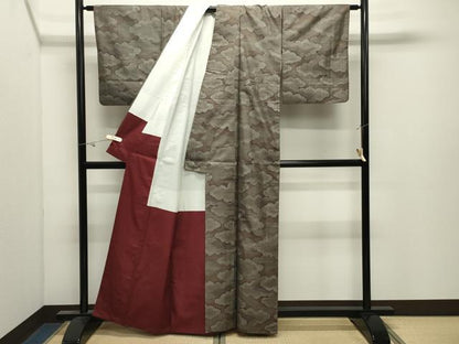平和屋着物●本場大島紬　9マルキ　雲重ね文　正絹　逸品　CABK2562gh