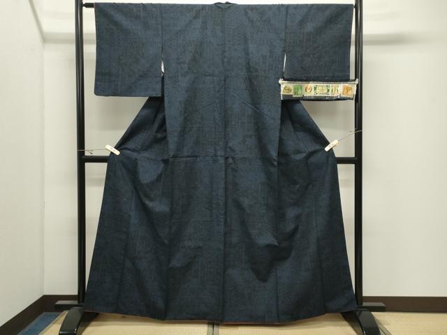 平和屋着物●本場真綿絢結城紬　100亀甲　吉祥花文　証紙付き　正絹　逸品　CABK2564gh