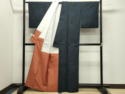 平和屋着物●本場真綿絢結城紬　100亀甲　吉祥花文　証紙付き　正絹　逸品　CABK2564gh