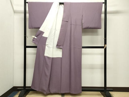 平和屋着物●上質な色無地　鳩羽色　正絹　逸品　CABK2567gh