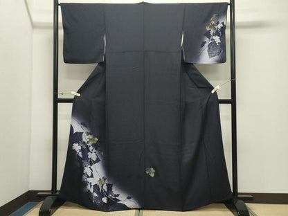 平和屋着物●訪問着　葡萄蔦の葉文　暈し染め　金彩　正絹　逸品　CABK2576gh