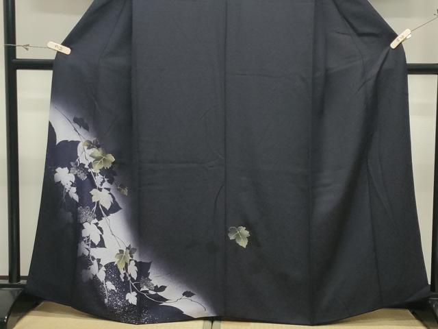 平和屋着物●訪問着　葡萄蔦の葉文　暈し染め　金彩　正絹　逸品　CABK2576gh