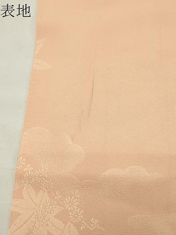 平和屋着物●上質な色無地　楓地紋　淡香色　正絹　逸品　CABK2580gh