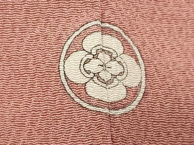 平和屋着物●加賀友禅の巨匠　初代　由水十久監修　色無地　退紅色　鬼しぼ縮緬　正絹　逸品　CABK2592gh