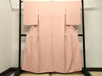 平和屋着物●上質な色無地　唐草地紋　一斤染色　正絹　逸品　CABK2614gh