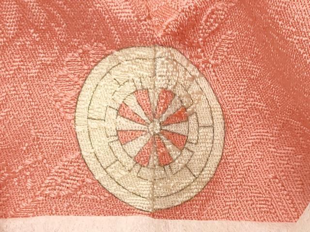 平和屋着物●上質な色無地　草花地紋　甚三紅色　さが美扱い　正絹　逸品　未使用　CABK2617gh