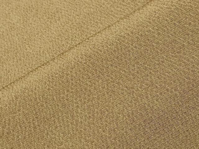 平和屋着物●加賀友禅の巨匠　初代　由水十久監修　色無地　黄橡色　鬼しぼ縮緬　正絹　逸品　CABK2621gh