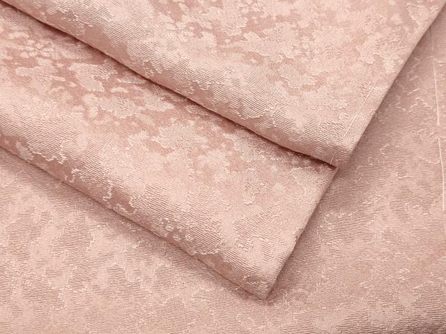 平和屋着物●上質な色無地　舞花地紋　薄柿色　さが美扱い　正絹　逸品　未使用　CABK2623gh