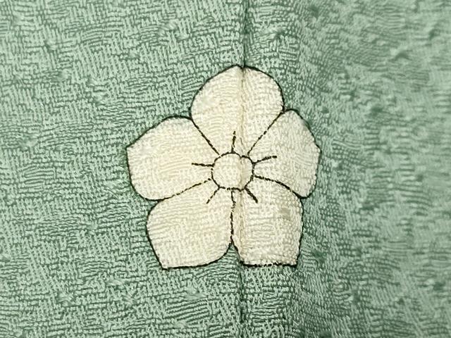 平和屋着物●本草木染作家　瑞寶　色無地　紋意匠　薄萌葱色　正絹　逸品　CABK2625gh